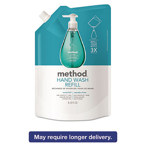 Method Gel Hand Wash Refill, Waterfall, 34 oz Pouch (01181)