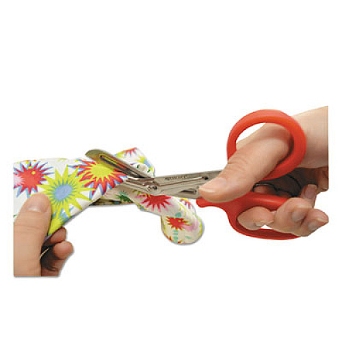 Westcott Stainless Steel Office Snips, 7" Long, 1.75" Cut Length, Red Offset Handle (10098)