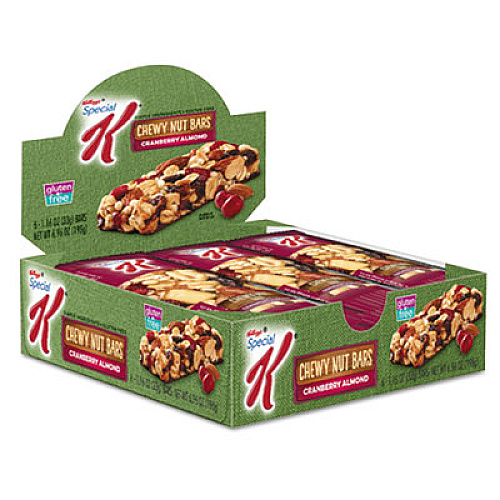 Kellogg's Special K Chewy Nut Bars, Cranberry Almond, 1.16 oz Bar, 6/Box (14606)