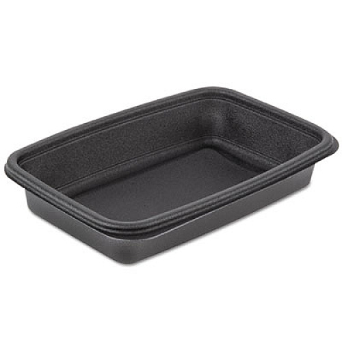 Genpak Microwave-Safe Containers 24oz Plastic Black, 8-3/4x6-1/8x1-1/2, 75/bg 4 Bg/ct (FPR0243L)