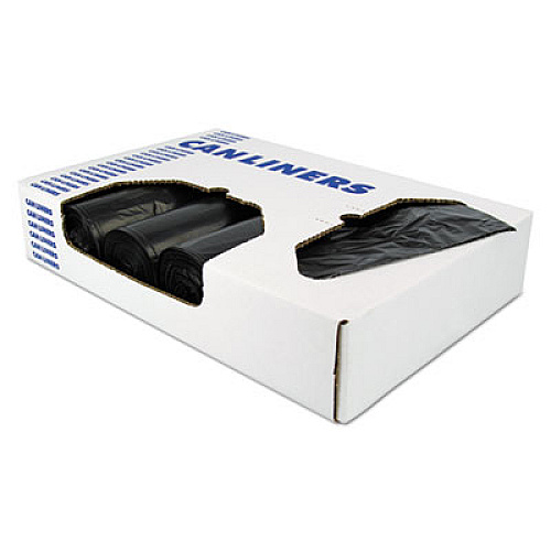 Linear Low Density Can Liners with AccuFit Sizing, 23 gal, 0.9 mil, 28" x 45", Black, 25 Bags/Roll, 8 Rolls/Carton (H5645TKR01)
