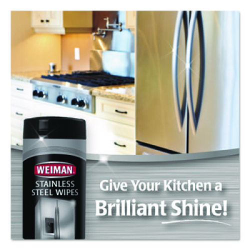 WEIMAN Stainless Steel Wipes, 1-Ply, 7 x 8, White, 30/Canister (92)