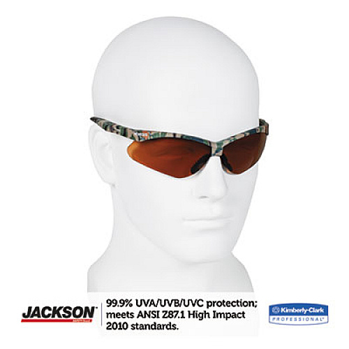 KleenGuard Nemesis Safety Glasses, Camo Half Frame, Bronze Dual Lens (19644)