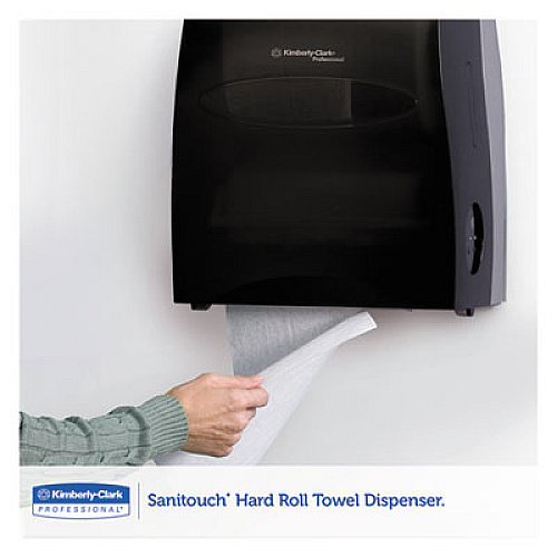 Kimberly-Clark Professional* Sanitouch Hard Roll Towel Dispenser, For 1.75" Core, 12.63 x 10.2 x 16.13, Smoke (09996)