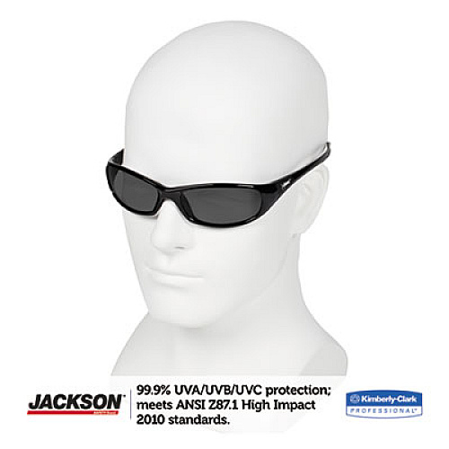 KleenGuard Hellraiser Safety Glasses, Black Full Frame, Smoke Dual Lens (25714)