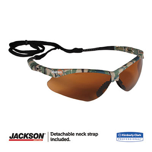 KleenGuard Nemesis Safety Glasses, Camo Half Frame, Bronze Dual Lens (19644)