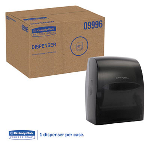 Kimberly-Clark Professional* Sanitouch Hard Roll Towel Dispenser, For 1.75" Core, 12.63 x 10.2 x 16.13, Smoke (09996)