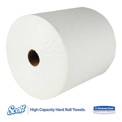 Scott Essential Hard Roll Towel, 1.5" Core, 8 x 400ft, White, 12 Rolls/Carton (02068)