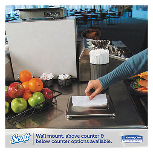 Scott MegaCartridge Napkins, 1-Ply, 8.4 x 6.5, White, 875/Pack, 6 Packs/Carton (98908)