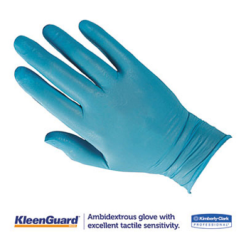 KleenGuard G10 Blue Nitrile Gloves, Powder-Free, Large, 6 mil Thick, 9.5" Long, Blue, 100/Box, 10 Boxes/Carton (57373CT)