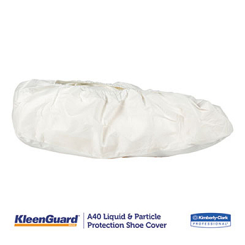 KleenGuard A40 Liquid and Particle Protection Shoe Covers, Medium, White, 400/Carton (44492)