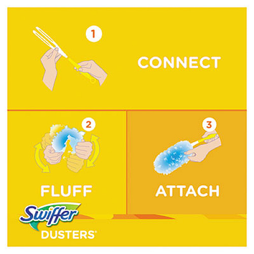 Swiffer Dusters Refill, Dust Lock Fiber, Unscented, Light Blue, 10/Box (21459BX)