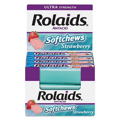 Rolaids Ultra Strength Antacid Softchews, Strawberry, 6/pack, 12 Packs/box (R10309)