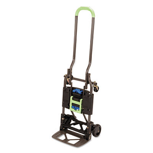 COSCO 2-in-1 Multi-Position Hand Truck and Cart, 300 lbs, 16.63 x 12.75 x 49.25, Black/Blue/Green (12222PBG1E)