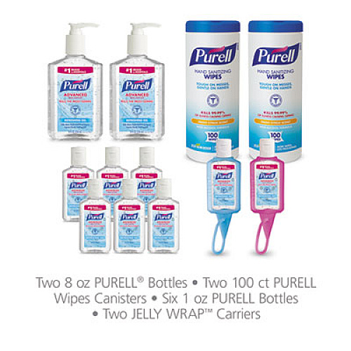 PURELL OFFICE STARTER KIT, GEL HAND SANITIZER AND WIPES, ASSORTED (9652K1EC)
