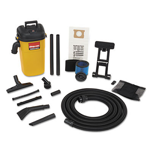 Shop-Vac WALL MOUNT INDUSTRIAL WET/DRY VAC, 5 GAL CAPACITY, 9 AMP, 17 LBS, YELLOW/BLACK (3942010)