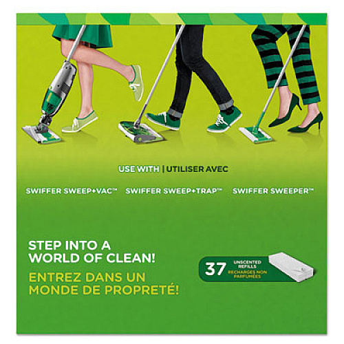 Swiffer Dry Refill Cloths, White, 10 2/5" x 8", 37/Box, 4 Box/Carton (82822CT)