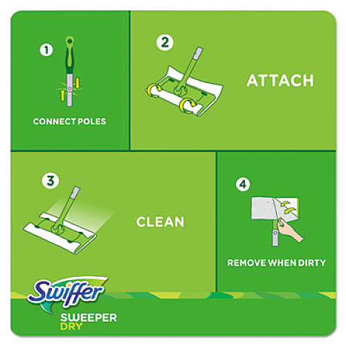 Swiffer Dry Refill Cloths, White, 10 2/5" x 8", 37/Box, 4 Box/Carton (82822CT)