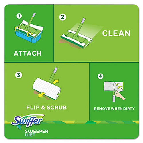Swiffer Wet Refill Cloths, Open Window Fresh, Cloth, White, 8 x 10, 12/Tub (95531PK)