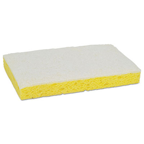 Scotch-Brite PROFESSIONAL Light-Duty Scrubbing Sponge, #63, 3.6 x 6.1, 0.7" Thick, Yellow/White, 20/Carton (08251)