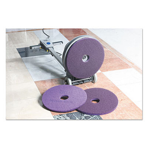 Scotch-Brite Diamond Floor Pad, 17" Diameter, Purple, 5/Carton (47951)