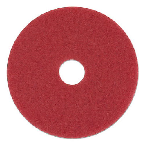 3M Low-Speed Buffer Floor Pads 5100, 20" Diameter, Red, 5/Carton (08395)