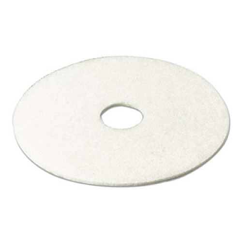 3M Low-Speed Super Polishing Floor Pads 4100, 20" Diameter, White, 5/Carton (08484)