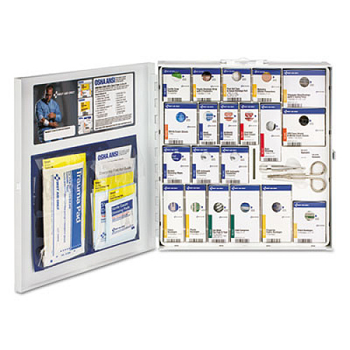 First Aid Only ANSI 2021 SmartCompliance General Business First Aid Station for 50 People, without Medication, 202 Pieces, Metal Case (746004021)