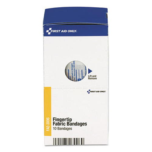 First Aid Only SmartCompliance Fingertip Bandages, 1.88 x 2, 10/Box (FAE3006)