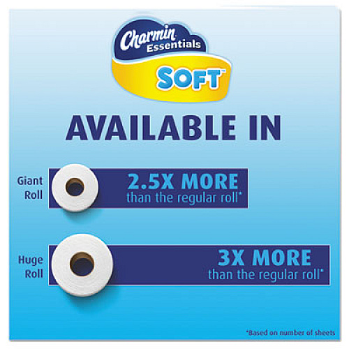Charmin ESSENTIALS SOFT BATHROOM TISSUE, SEPTIC SAFE, 2-PLY, WHITE, 4 X 3.92, 200/ROLL, 20 ROLL/PACK (96609)