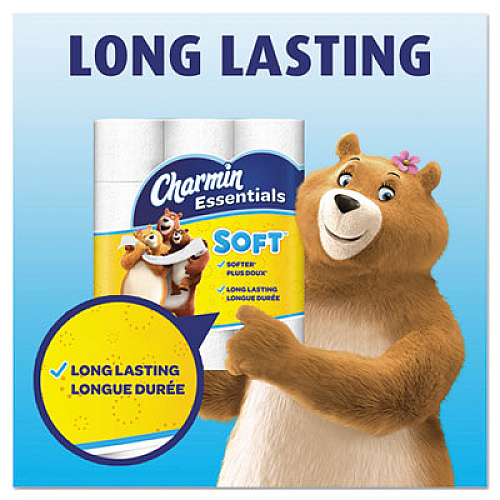 Charmin ESSENTIALS SOFT BATHROOM TISSUE, SEPTIC SAFE, 2-PLY, WHITE, 4 X 3.92, 200/ROLL, 20 ROLL/PACK (96609)