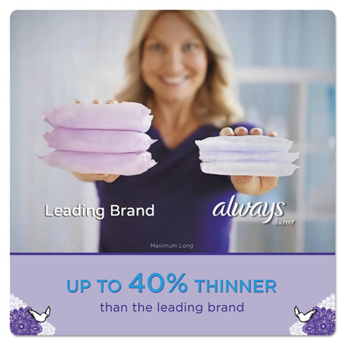 Always DISCREET INCONTINENCE PADS, MODERATE, 66/PACK, 3 PACKS/CARTON (92726)