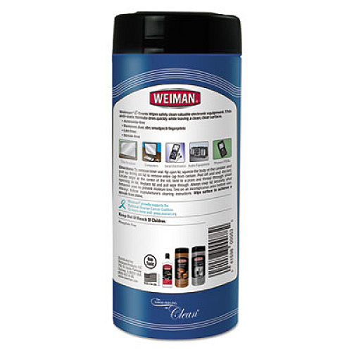 WEIMAN E-Tronic Wipes, 5 X 7, 30/canister (93)