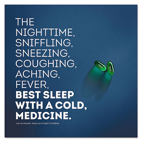 Vicks NyQuil Cold and Flu Nighttime LiquiCaps, 24/Box, 24 Box/Carton (01440)