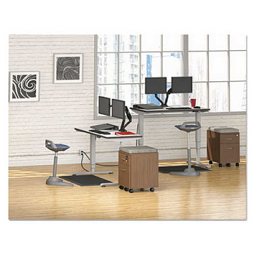 Alera AdaptivErgo Anti-Fatigue Mat, Rectangular, Black Molded Grid Surface, 19.4" x 33.2" (AE23AFM)
