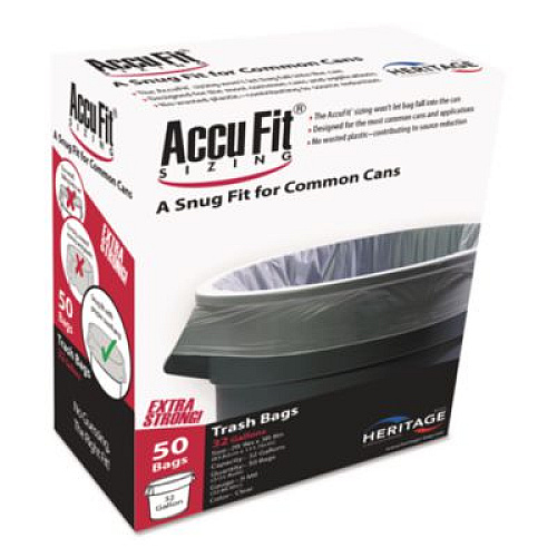 Linear Low Density Can Liners with AccuFit Sizing, 23 gal, 0.9 mil, 28" x 45", Clear, 50 Bags/Box, 6 Boxes/Carton (H5645TCRC1CT)