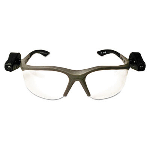 3M Lightvision Safety Glasses W/led Lights, Clear Antifog Lens, Gray Frame (114760000010)