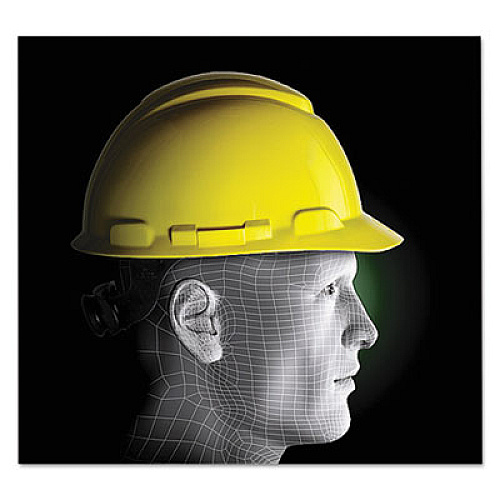 3M H-700 Series Hard Hat with Four Point Ratchet Suspension, Yellow (H702R)