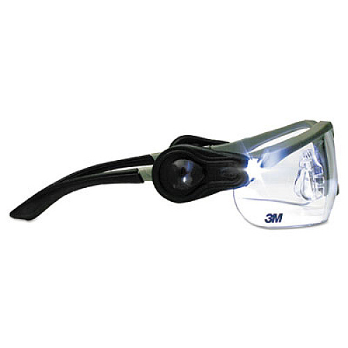 3M Lightvision Safety Glasses W/led Lights, Clear Antifog Lens, Gray Frame (114760000010)