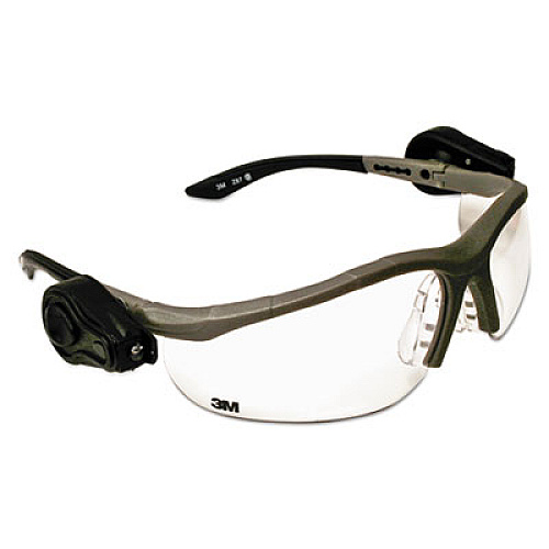 3M Lightvision Safety Glasses W/led Lights, Clear Antifog Lens, Gray Frame (114760000010)