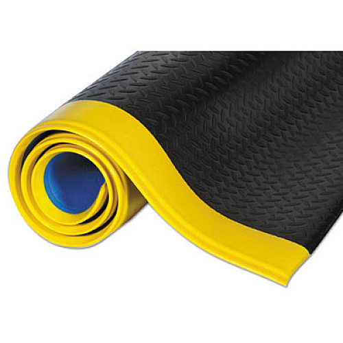 Crown Wear-Bond Comfort-King Anti-Fatigue Mat, Diamond Emboss, 24 x 36, Black/Yellow (WBZ023YD)
