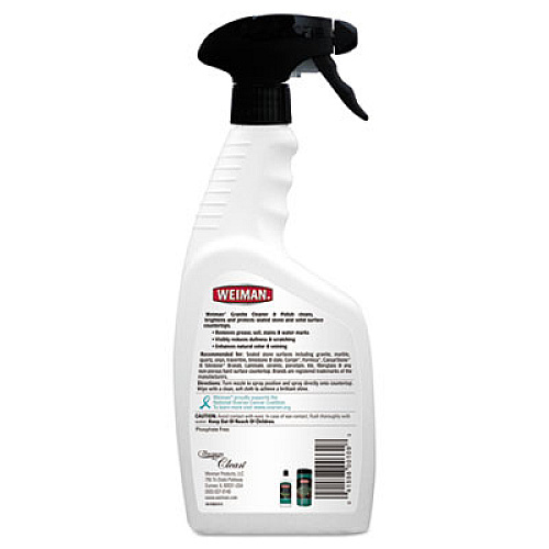 WEIMAN Granite Cleaner and Polish, Citrus Scent, 24 oz Spray Bottle, 6/Carton (109)