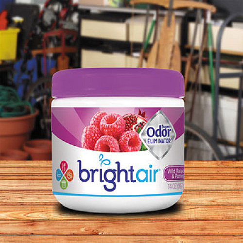 BRIGHT Air Super Odor Eliminator, Wild Raspberry and Pomegranate, 14 oz Jar, 6/Carton (900286CT)