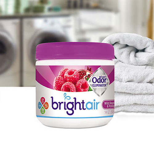 BRIGHT Air Super Odor Eliminator, Wild Raspberry and Pomegranate, 14 oz Jar, 6/Carton (900286CT)