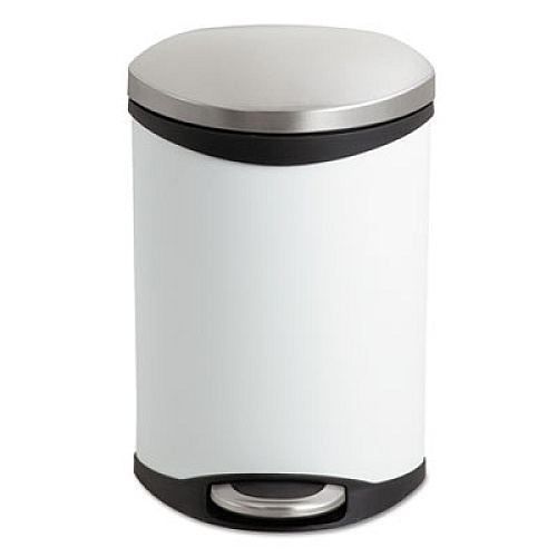 Safco Step-On Medical Receptacle, 3 gal, Steel, White (9901WH)