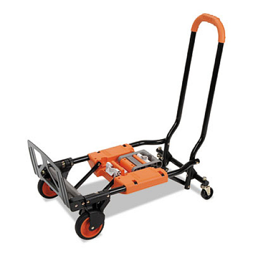 COSCO 2-in-1 Multi-Position Hand Truck and Cart, 16.63 x 12.75 x 49.25, Gray/Orange (12222BGO1E)