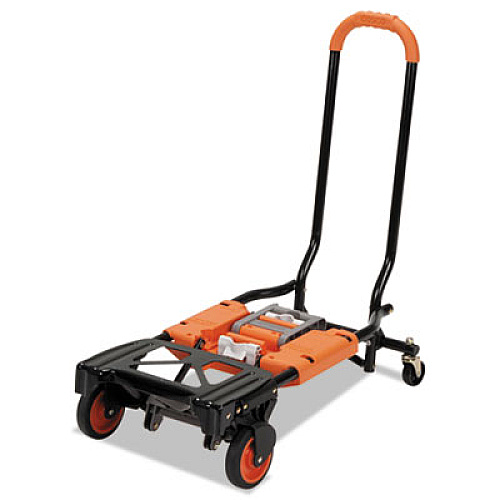COSCO 2-in-1 Multi-Position Hand Truck and Cart, 16.63 x 12.75 x 49.25, Gray/Orange (12222BGO1E)