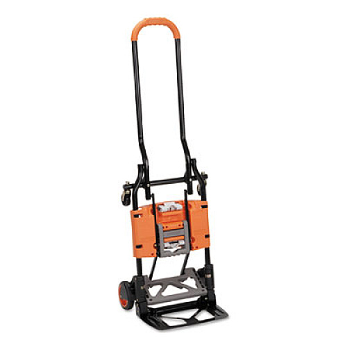 COSCO 2-in-1 Multi-Position Hand Truck and Cart, 16.63 x 12.75 x 49.25, Gray/Orange (12222BGO1E)