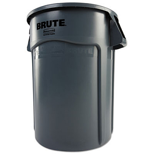 Rubbermaid Commercial Vented Round Brute Container, 44 gal., Plastic, Gray (264360GY)