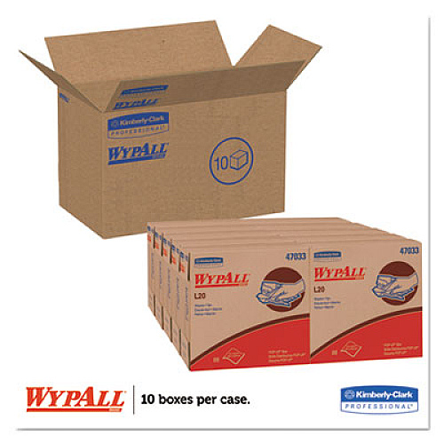 WypAll L20 Towels, Pop-Up Box, 2-Ply, 9 1/10 X 16 4/5, Brown, 88/box, 10 Boxes/carton (47033)